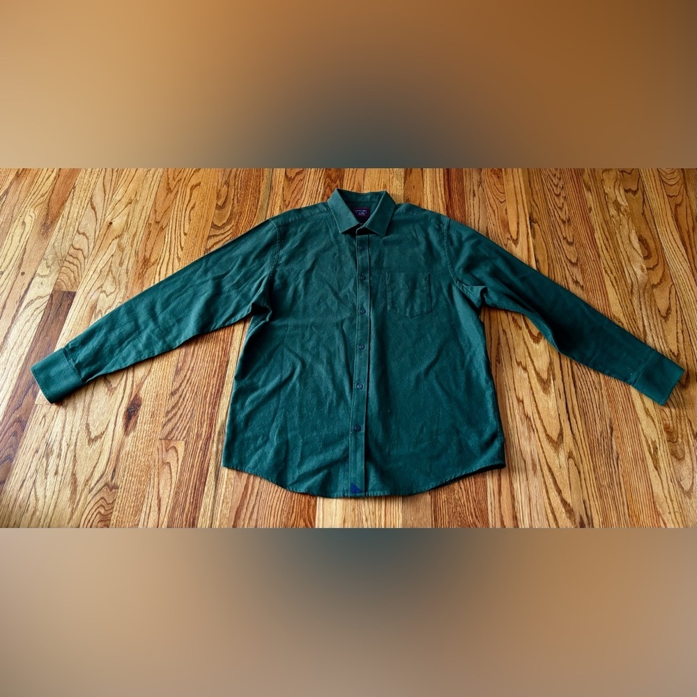 UNTUCKit Deep Green Cotton Shirt - Flannel - XL